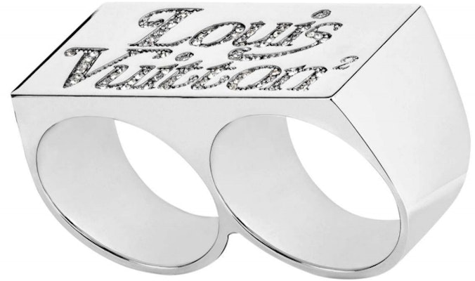 Louis Vuitton x Nigo Squared Strass Double Ring Silver Order Louis Vuitton x Nigo Squared Strass Double Ring Silver