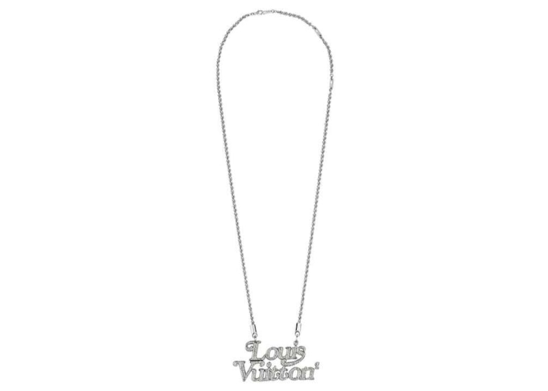 Louis Vuitton x Nigo Squared Strass Necklace Silver