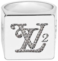 Louis Vuitton x Nigo Squared Strass Ring Silver Louis Vuitton x Nigo Squared Strass Ring Silver