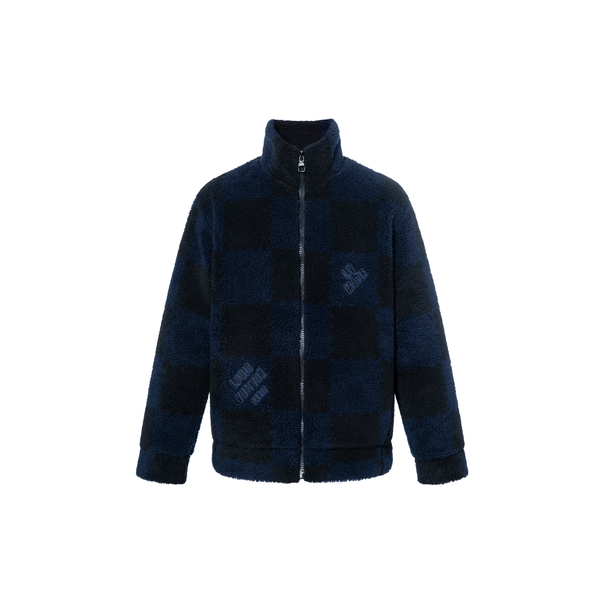LOUIS VUITTON x NIGO SS22 Checkered Fleece Zip Jacket Blue 1A9GKS