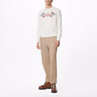 Lookbook LOUIS VUITTON x NIGO SS22 Double Dragon Graphic White Crewneck Sweatshirt Men. 1A9GO3
