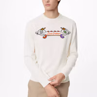 Purchase LOUIS VUITTON x NIGO SS22 Double Dragon Graphic White Crewneck Sweatshirt Men. 1A9GO3