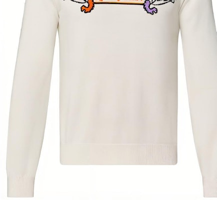 Sweatshirt Lelaki LOUIS VUITTON x NIGO SS22 Double Dragon Graphic Putih. 1A9GO3 Sizing Sweatshirt Lelaki LOUIS VUITTON x NIGO SS22 Double Dragon Graphic Putih. 1A9GO3