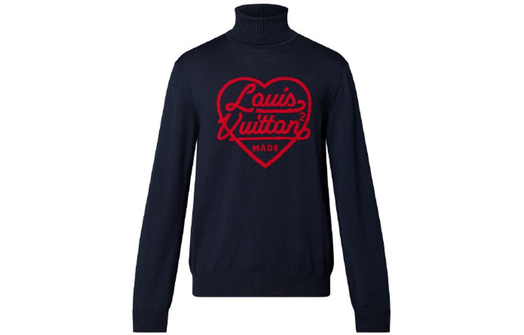 Order Suéter Cuello Alto Azul Hombre LOUIS VUITTON x Nigo SS22 Logo Corazón Bordado. 1A9GRA