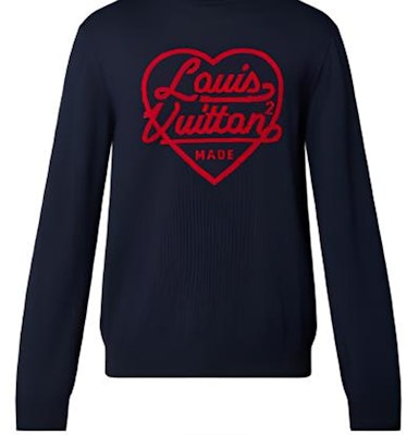 Suéter Cuello Alto Azul Hombre LOUIS VUITTON x Nigo SS22 Logo Corazón Bordado. 1A9GRA Details for Suéter Cuello Alto Azul Hombre LOUIS VUITTON x Nigo SS22 Logo Corazón Bordado. 1A9GRA