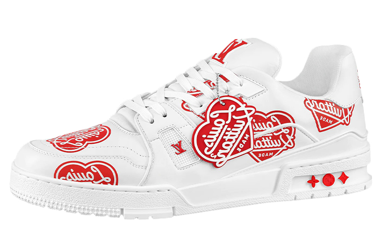 Louis Vuitton x Nigo Trainers &#x27;White with Red Logo Hearts&#x27; 1A9JAD