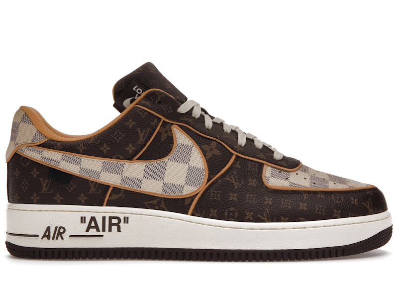 Buy 路易威登 x 耐吉空军一号低帮 'Monogram 棕色 Damier Azur'