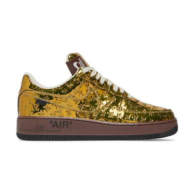 LV Nike Air Force 1 Low By Virgil Abloh 'Metallic Gold'