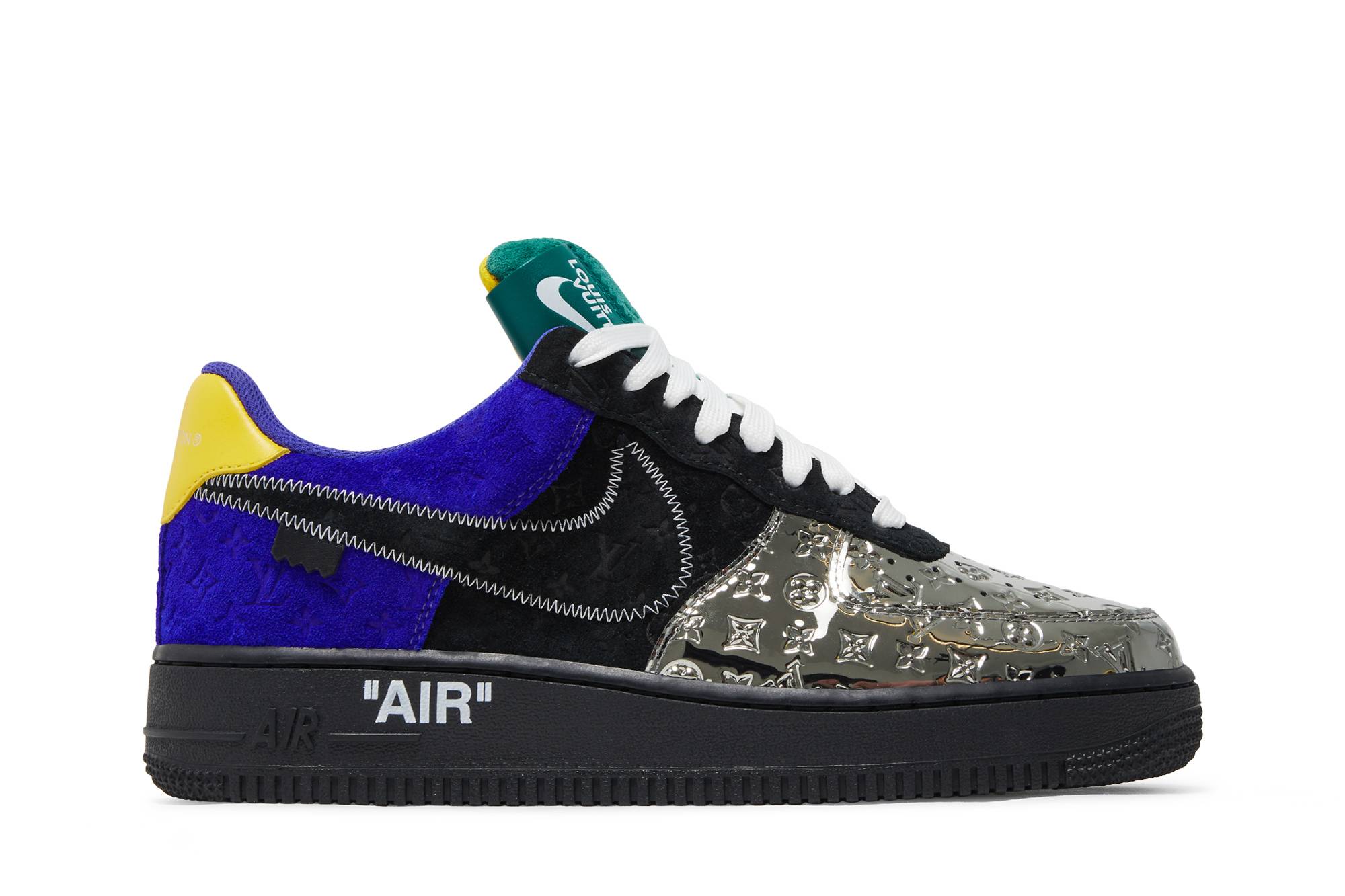 Buy Louis Vuitton x Nike Air Force 1 Low By Virgil Abloh Black Metallic Silver 1A9VCC Novelship