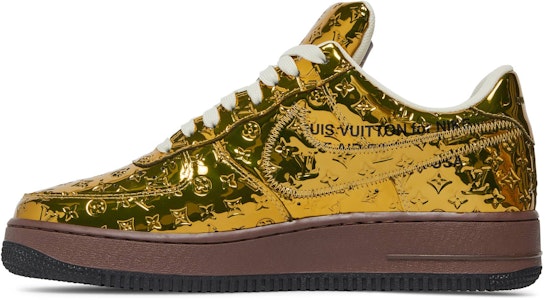 Louis Vuitton x Nike Air Force 1 Low Oleh Virgil Abloh 'Emas Metalik' 1A9VG0 Lookbook Louis Vuitton x Nike Air Force 1 Low Oleh Virgil Abloh 'Emas Metalik' 1A9VG0