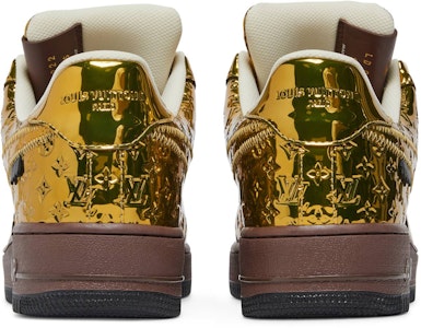 Louis Vuitton x Nike Air Force 1 Low Oleh Virgil Abloh 'Emas Metalik' 1A9VG0 Details for Louis Vuitton x Nike Air Force 1 Low Oleh Virgil Abloh 'Emas Metalik' 1A9VG0