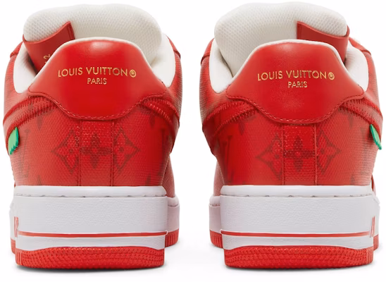 Louis Vuitton x Nike Air Force 1 Low By Virgil Abloh 'White Red' 1A9VA9 Details for Louis Vuitton x Nike Air Force 1 Low By Virgil Abloh 'White Red' 1A9VA9