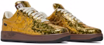 Cheap Louis Vuitton x Nike Air Force 1 Low Oleh Virgil Abloh 'Emas Metalik' 1A9VG0