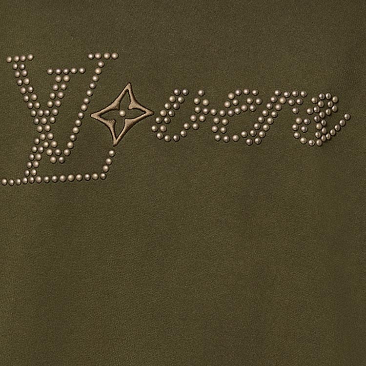 Cheap 루이비통 x 퍼렐 로고 스터드 프린트 크루넥 스웻셔츠 그린 1AFJH9