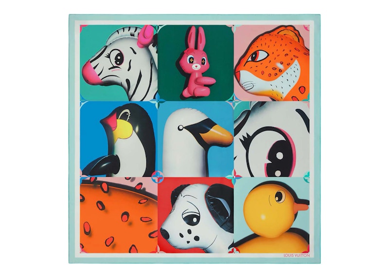 Buy 루이 비통 x 순이천 애니모그램 포트레이트 스퀘어 90 피콕 블루 
