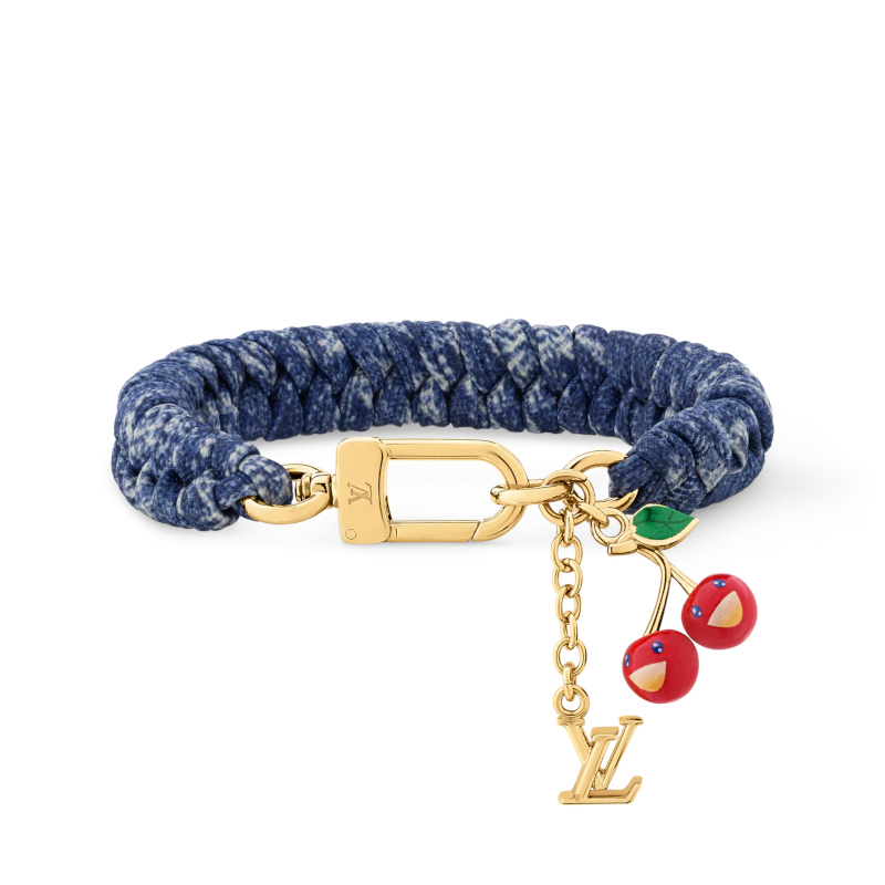 LOUIS VUITTON x Takashi Murakami Blue Logo Bracelet Unisex Couples' Edition. M4123