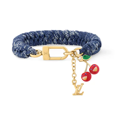 LOUIS VUITTON Takashi Murakami Blue Logo Bracelet Unisex Couples' Edition. M4123