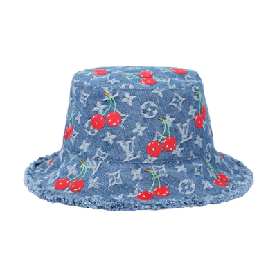 LOUIS VUITTON Takashi Murakami Blue Print Bucket Hat Unisex Couples Edition M5032