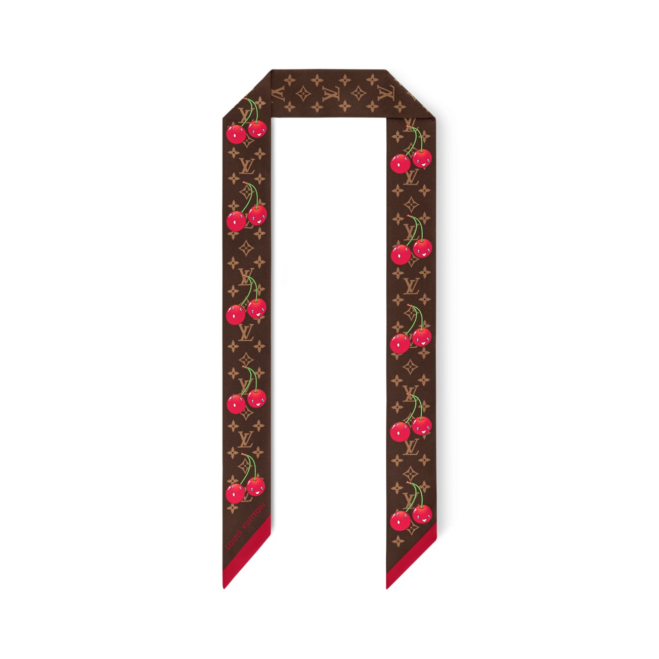 LOUIS VUITTON x Takashi Murakami Cherry Print Headband Brown Unisex. M96085