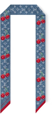 LOUIS VUITTON x Takashi Murakami Cherry Print Headband Blue Unisex Style M96390 Order LOUIS VUITTON x Takashi Murakami Cherry Print Headband Blue Unisex Style M96390