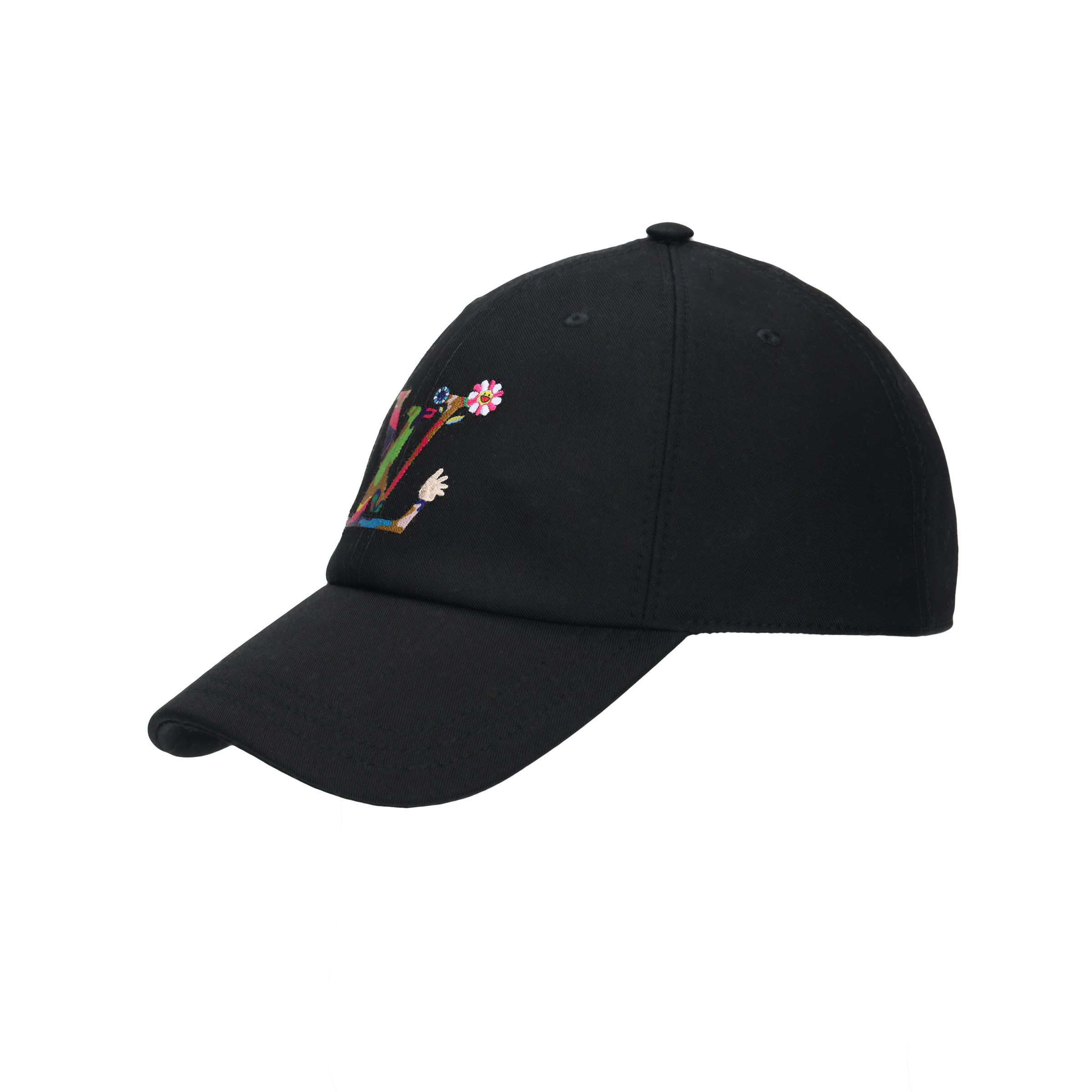 Order LOUIS VUITTON x Takashi Murakami Gorra Ajustable Unisex Negra con Logo Colorido M5000M