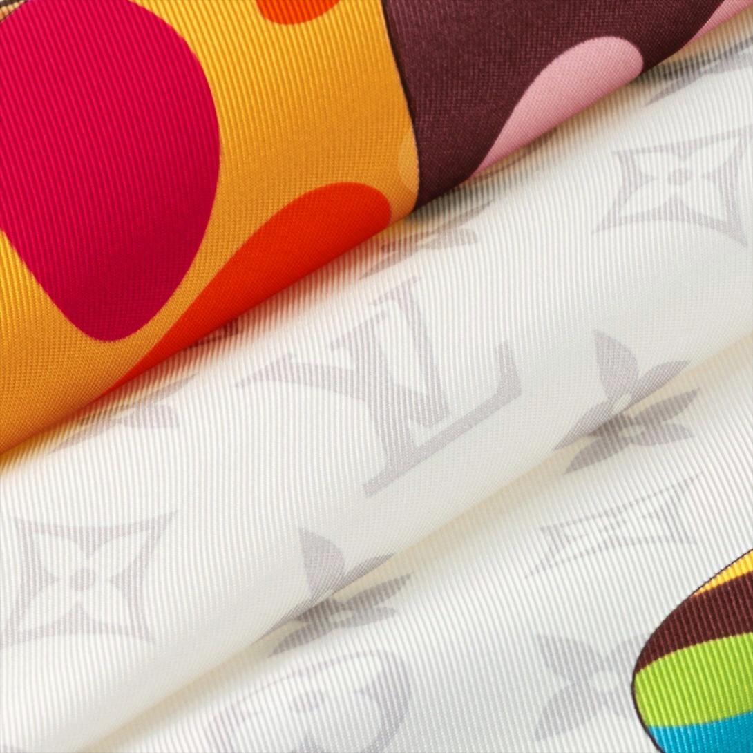 Shop 路易威登 x 村上隆可爱印花围巾 情侣同款 经典白色 M96273