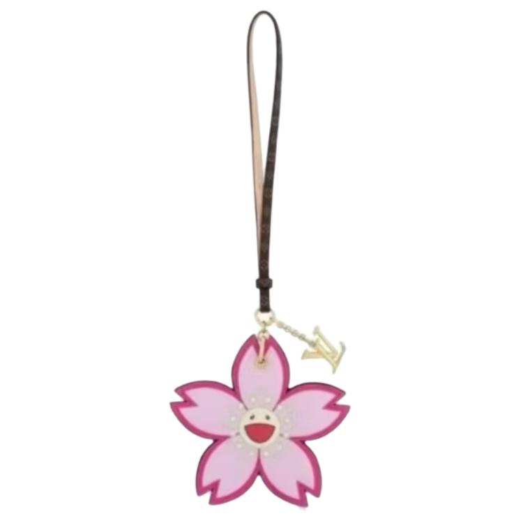 LOUIS VUITTON x Takashi Murakami Floral Charm Pink Unisex Keychain. M02475