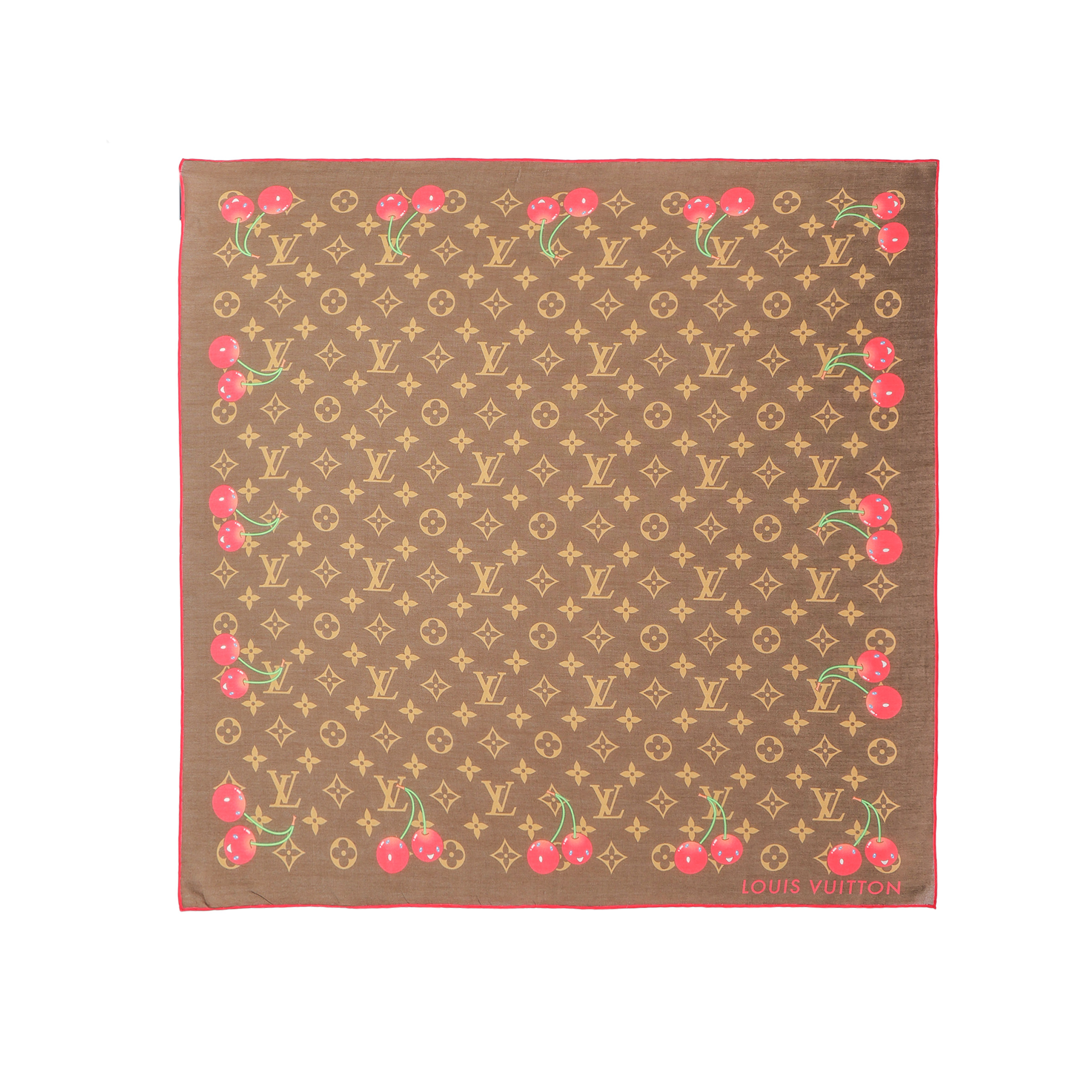 LOUIS VUITTON Takashi Murakami Logo Print Scarf - Unisex Brown Couples Edition M96090