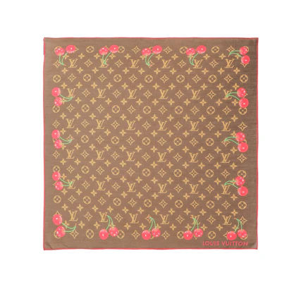 LOUIS VUITTON Takashi Murakami Logo Print Scarf - Unisex Brown Couples Edition M96090