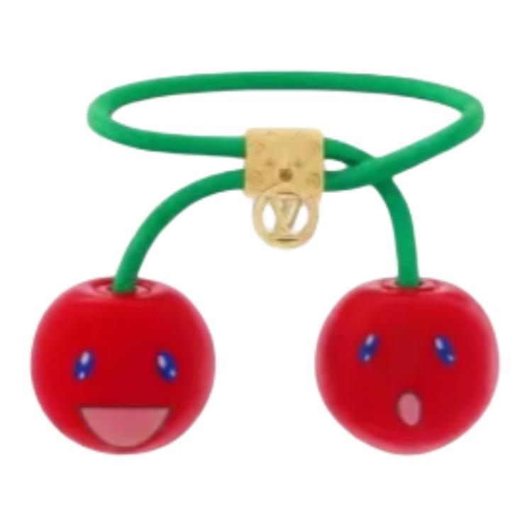 LOUIS VUITTON x Takashi Murakami Red Hair Tie/Scrunchie Unisex Couple Design. M02901