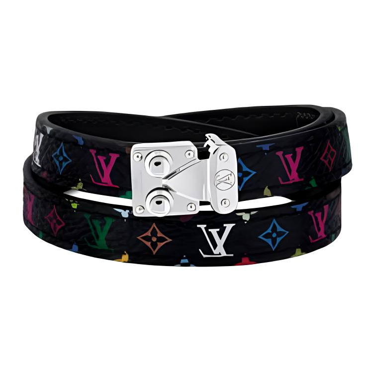 LOUIS VUITTON Takashi Murakami Sunflower Pattern Bracelet Black Unisex. M8967E/F 圖 3