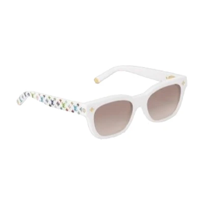 LOUIS VUITTON Takashi Murakami White Square Acetate Sunglasses Unisex Z2725E