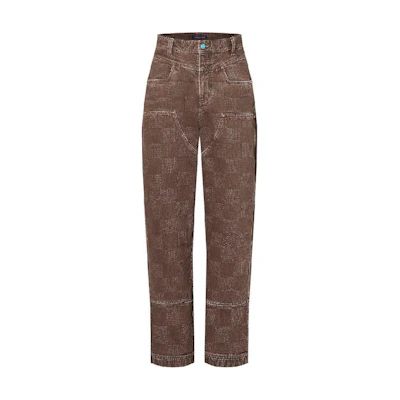 LOUIS VUITTON Timberland FW24 Brown Washed Straight-Leg Jeans. 1AFX42