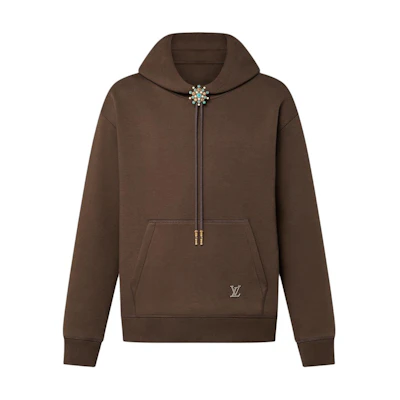LOUIS VUITTON Timberland FW24 Brown Logo Hoodie Pullover. 1AFWVV