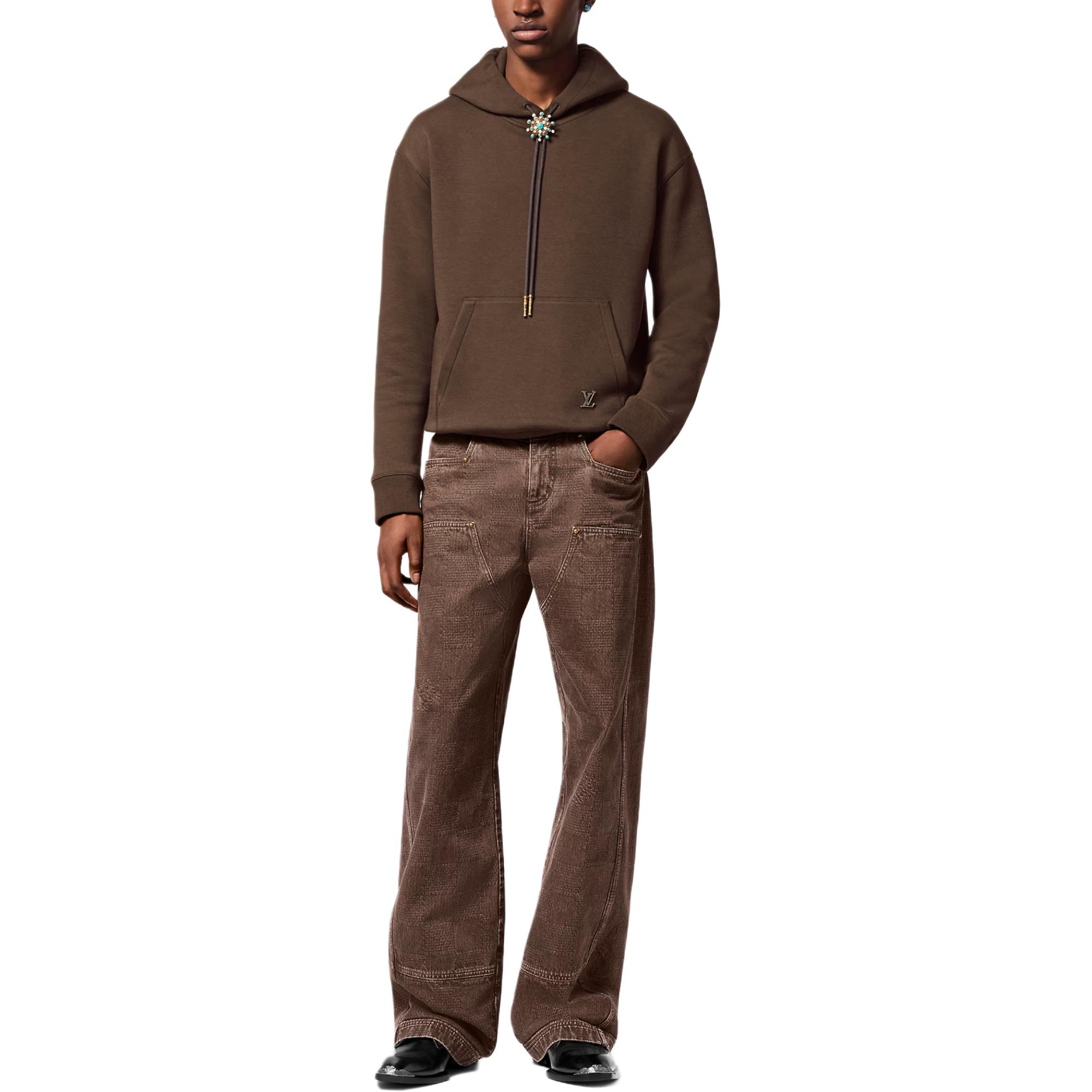 LOUIS VUITTON Timberland FW24 Brown Logo Hoodie  Pullover. 1AFWVV 圖 3