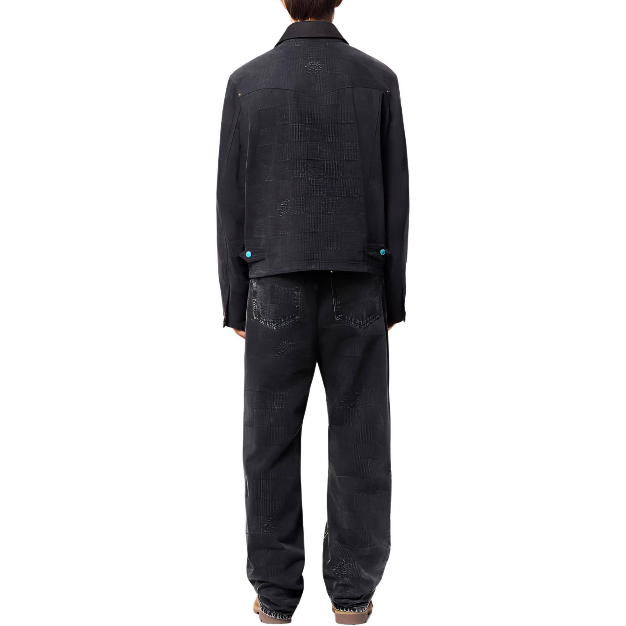 Shop LOUIS VUITTON x Timberland FW24 Seluar Kasual Denim Hitam Lelaki. 1AFX66