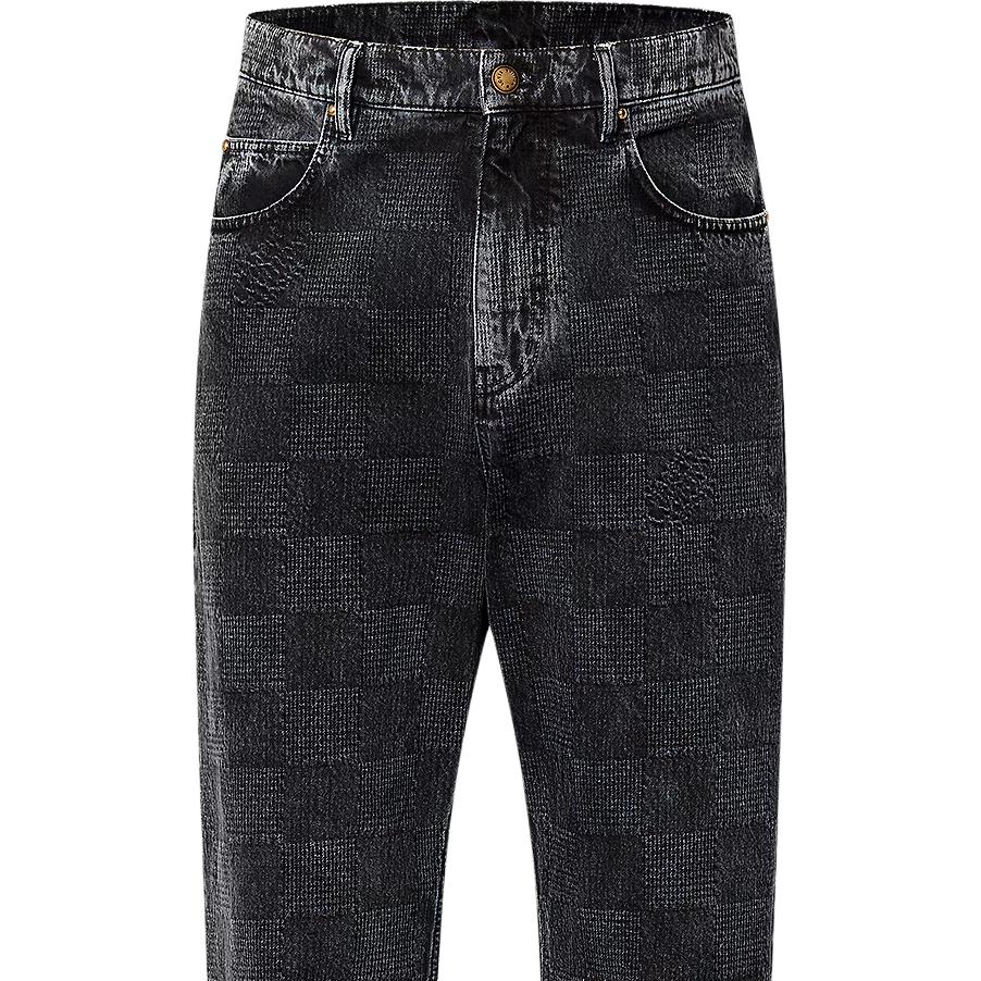 Sizing LOUIS VUITTON x Timberland FW24 Seluar Kasual Denim Hitam Lelaki. 1AFX66