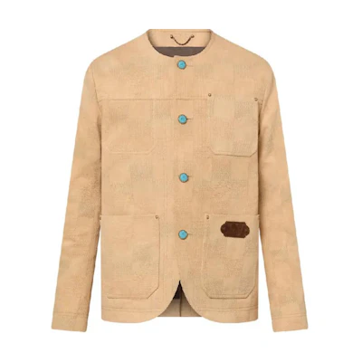 LOUIS VUITTON Timberland FW24 Monogram Knit Casual Jacket Khaki Menswear 1AFXPB