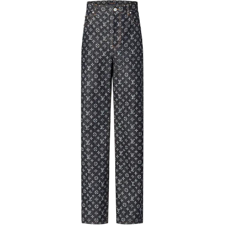 LOUIS VUITTON x Timberland SS24 Logo Straight-Leg Denim Jeans Black 1AFX30