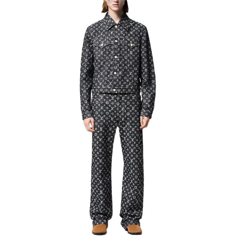 Lookbook 루이비통 x 팀버랜드 SS24 로고 스트레이트 레그 데님 진 블랙 1AFX30