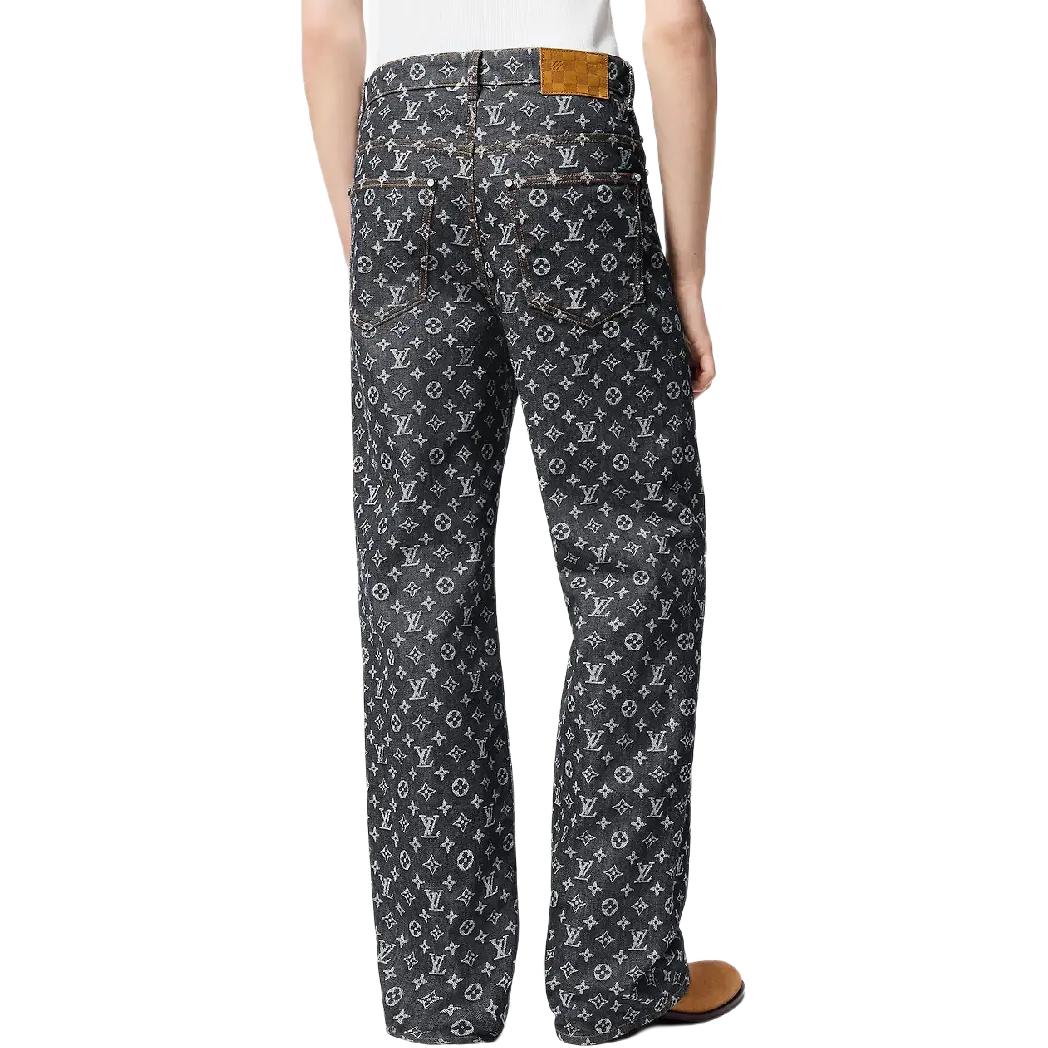 Details for 루이비통 x 팀버랜드 SS24 로고 스트레이트 레그 데님 진 블랙 1AFX30