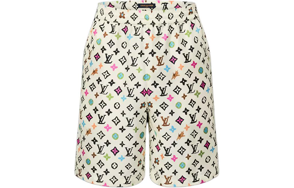 LOUIS VUITTON x Tyler Elastic Waist Beige Printed Pocket Casual Shorts Men. 1AFPZB