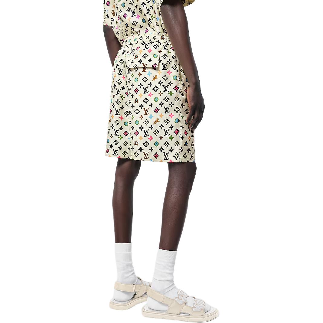 Details for LOUIS VUITTON x Tyler Elastic Waist Beige Printed Pocket Casual Shorts Men. 1AFPZB