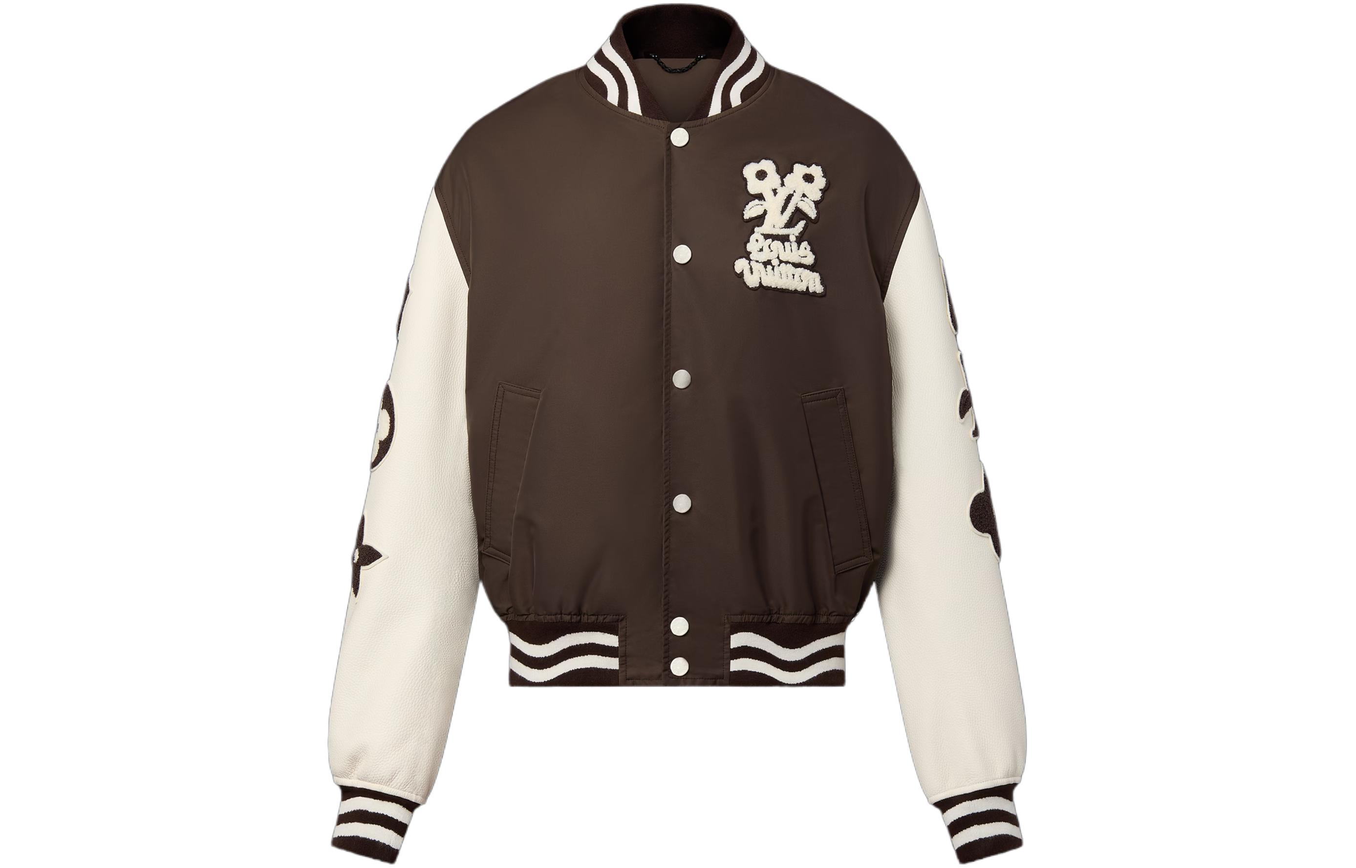 Order 路易威登x泰勒标志棕色棒球夹克男士长袖外套 1AFPWT