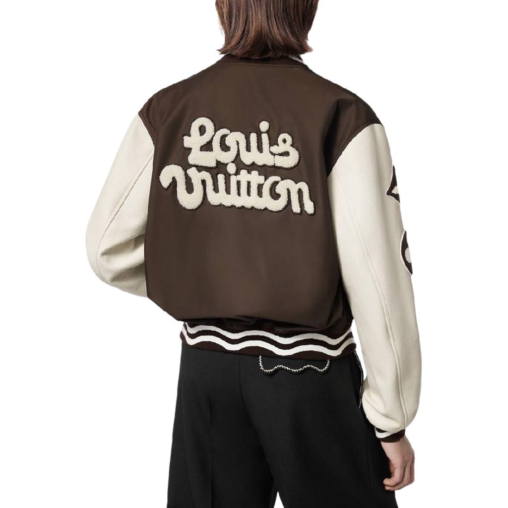 Sizing 路易威登x泰勒标志棕色棒球夹克男士长袖外套 1AFPWT