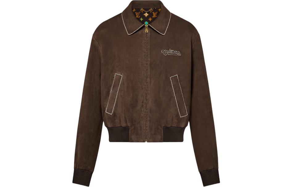 Order LOUIS VUITTON x Tyler SS24 Chocolate Leather Bomber Jacket for Men. 1AFPWA