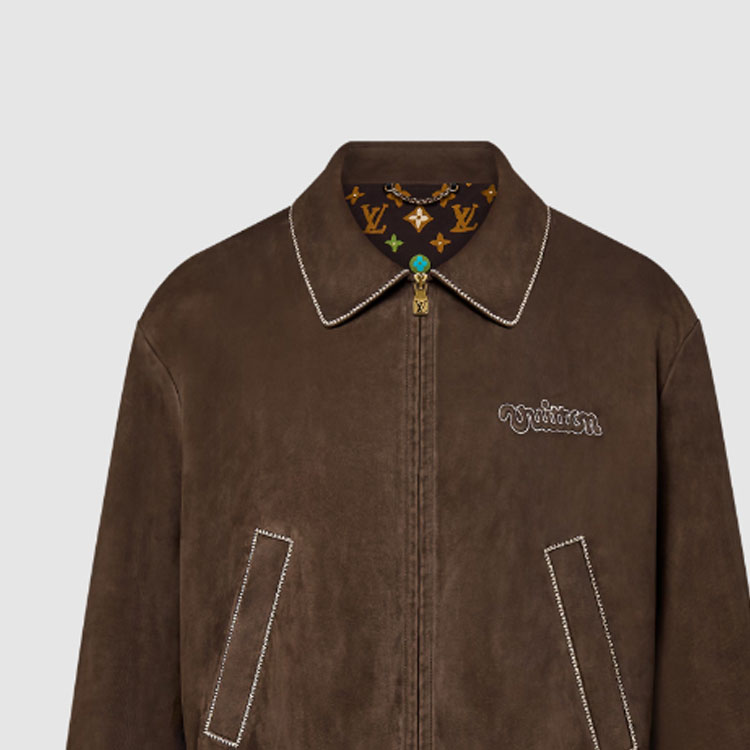 Cheap LOUIS VUITTON x Tyler SS24 Chocolate Leather Bomber Jacket for Men. 1AFPWA