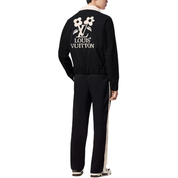 Shop 루이비통 x 타일러 SS24 컬러블록 로고 자수 하이넥 재킷 남성 멀티컬러 1AFPU6