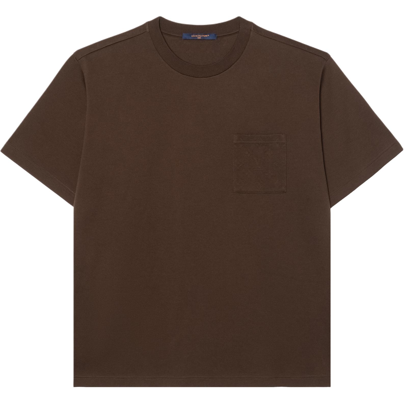 LOUIS VUITTON x Tyler SS24 Embossed Logo Pocket Tee Chocolate Brown  Shirt 1AFPT6