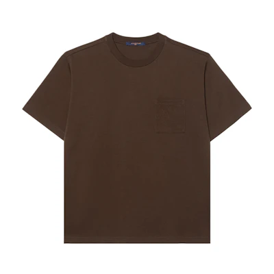 LOUIS VUITTON Tyler SS24 Embossed Logo Pocket Tee Chocolate Brown Shirt 1AFPT6